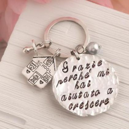 Hand Stamped Custom Engraved Keychain,..