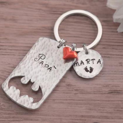 Hand Stamped Keychain, Engraved Batman Gift For..