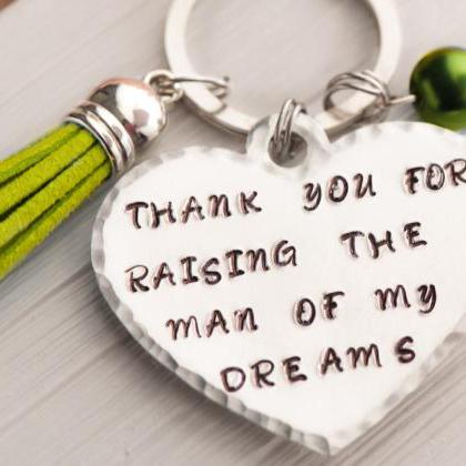 Hand Stamped Heart Keychain, Thank You For Raising..