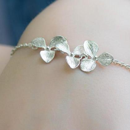 3/4/5 silver orchid bracelet set as..