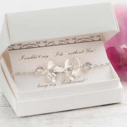 3/4/5 silver orchid bracelet set as..