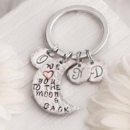 Hand Stamped Custom Engraved Keychain, Mothers Day..