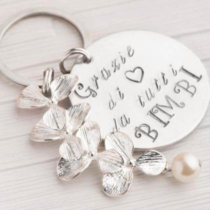 Hand stamped teacher keychain, pers..