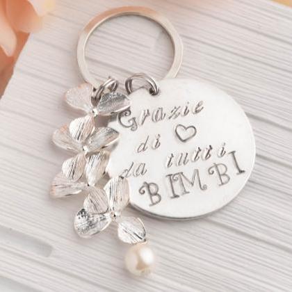 Hand stamped teacher keychain, pers..