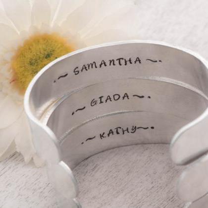 Hand stamped custom Name Bracelet w..