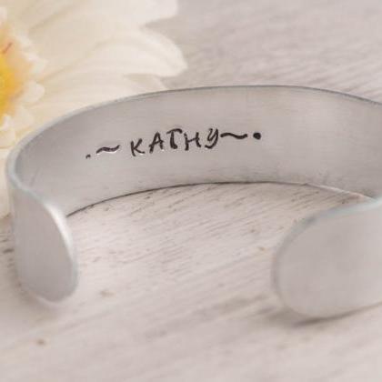 Hand stamped custom Name Bracelet w..
