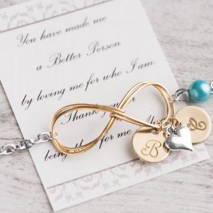 Gold Infinity Love In A 2 Initial Bracelet As..