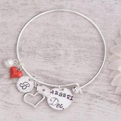 Hand stamped personalized bangle nu..