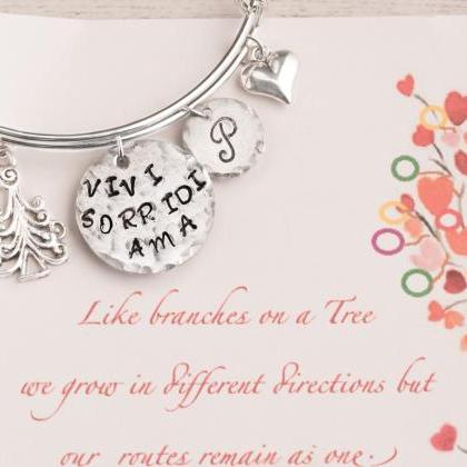 Hand stamped personalized bangle br..