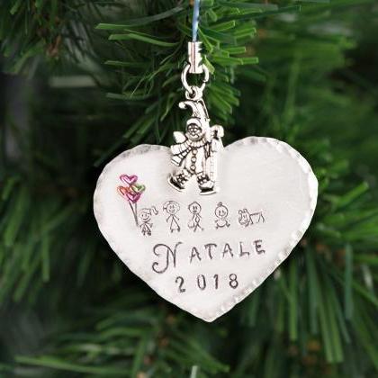 Hand stamped Christmas decoration, ..