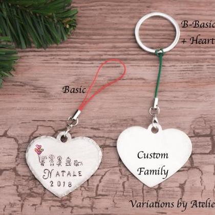 Hand Stamped Christmas Decoration, Our First..