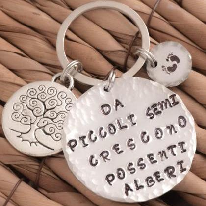 Hand Stamped Teacher Keychain, End Of Term Gift..