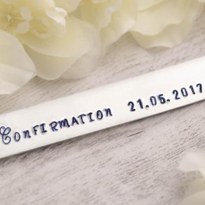 Hand stamped bookmark, confirmation..
