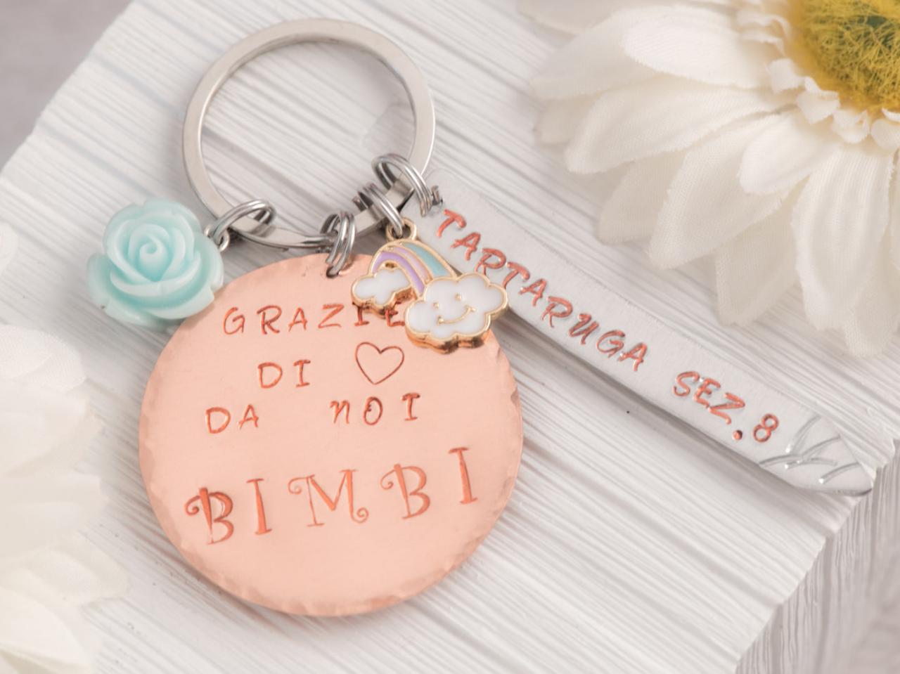Hand Stamped Keychain, Personalized Teacher Gift From Classroom Or Gift From Student As End Of Term Gift As End Of Year Gift As Kids School