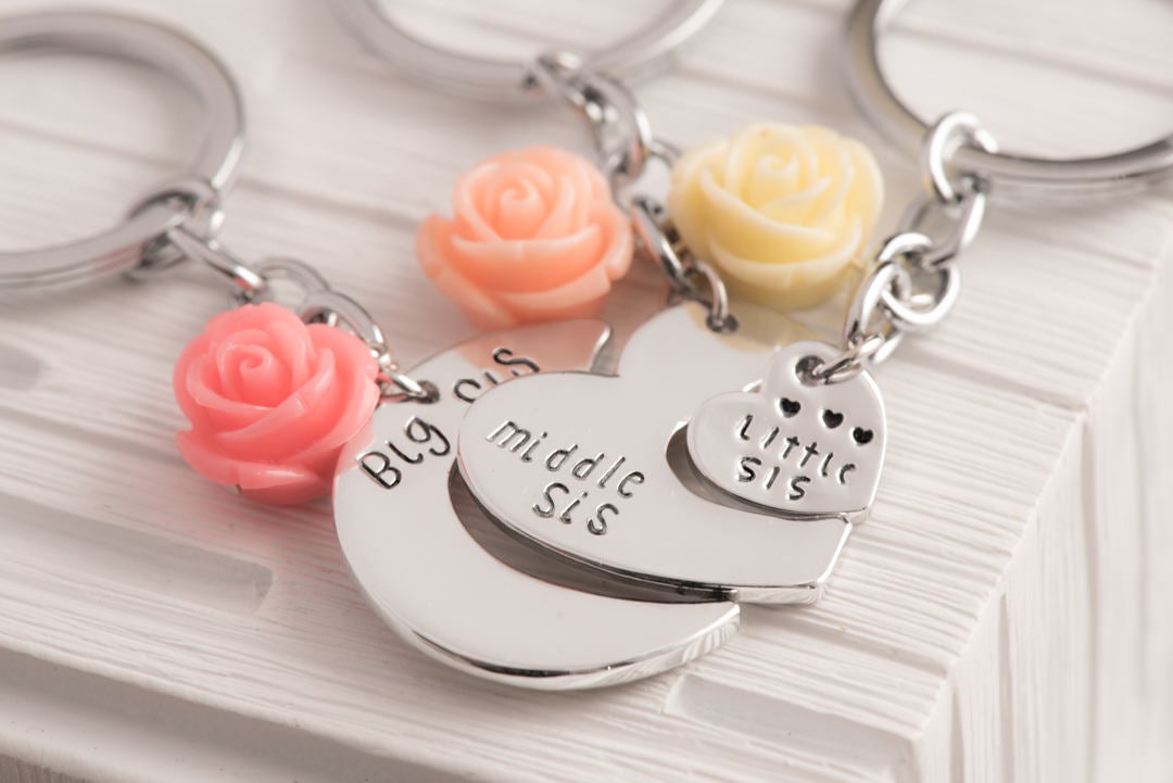 Big sis middle sis little sis keyrings discount