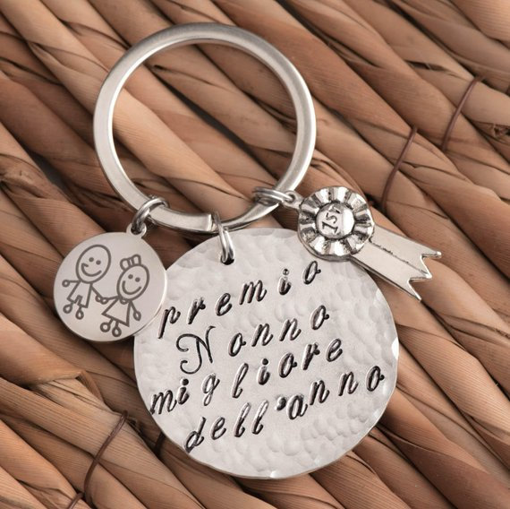 Hand stamped keychain, GrandFATHER keychain as also grandpa fathers day gift