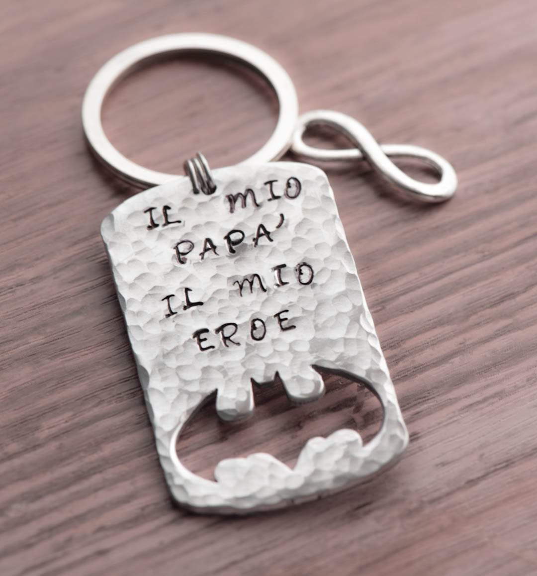 Hand Stamped Keychain, First Fathers Day Gift From Daughter Keychain