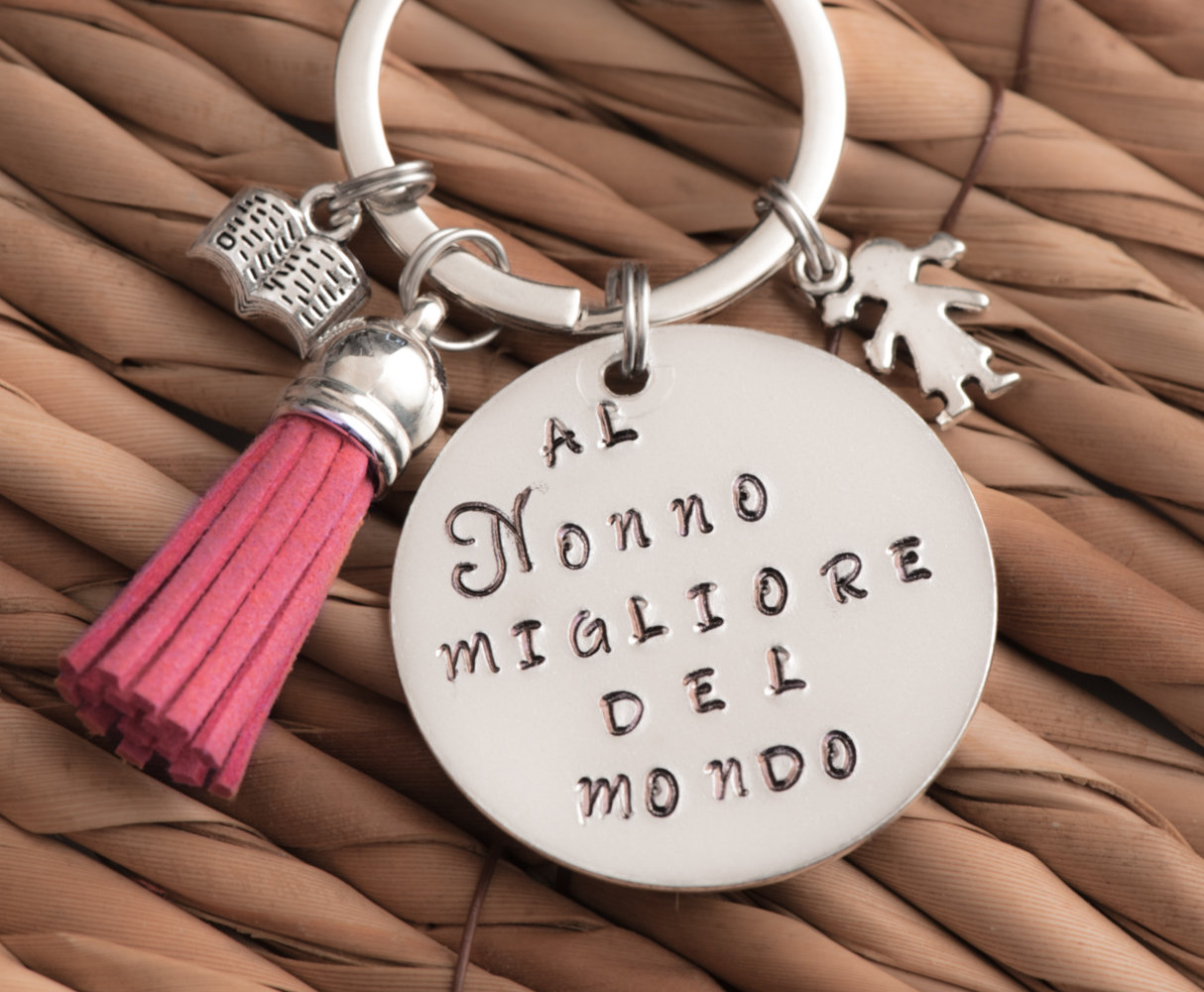 Custom Hand Stamped Keychain To Promoted To Grandad From First Grandchild