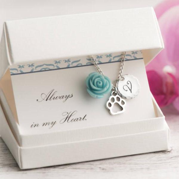 Hand stamped keepsake necklace, Dog pet loss gift necklace sympathy, Hand stamped jewelry
